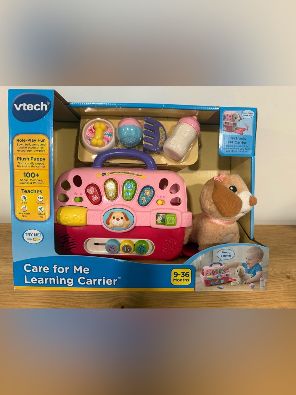 Vtech Interactive Care for Me Toy Pet Carrier with 100+ Buttons and Accessories